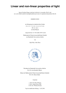 Linear and non-linear properties of light - EDOC HU