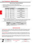 Line Transformer - Selection Guide