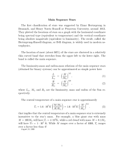 Main Sequence Stars