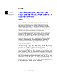 THE CANADIAN DOLLAR: WHY DO SUCH BAD THINGS HAPPEN