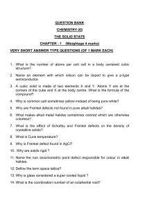 QUESTION BANK CHEMISTRY-XII THE SOLID STATE CHAPTER