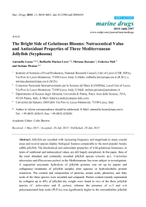 The Bright Side of Gelatinous Blooms: Nutraceutical Value and