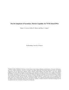 The Development of Secondary Market Liquidity for NYSE