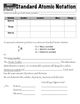 Standard Atomic Notation Standard Atomic Notation