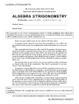 algebra 2/trigonometry