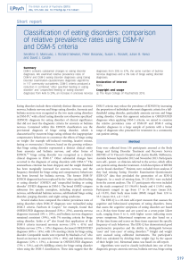 Classification of eating disorders: comparison of relative prevalence