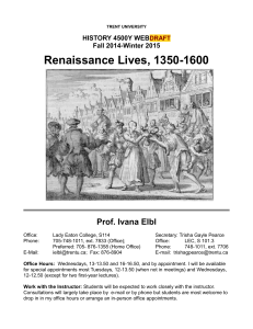 Renaissance Lives, 1350-1600