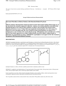 PDR - Seroquel Tablets