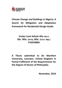 Climate Change and Buildings in Nigeria: A Search for Mitigation