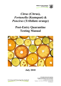 Citrus testing manual - Post-entry quarantine