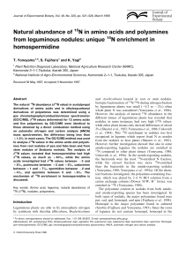 Natural abundance of 15N in amino acids and