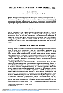 TOWARD A MODEL FOR THE Be BINARY SYSTEM  PER 1