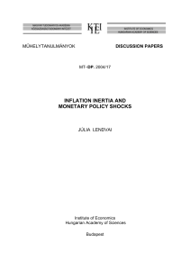 INFLATION INERTIA AND MONETARY POLICY SHOCKS