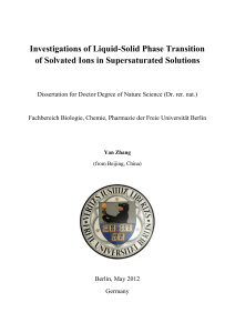 Investigations of Liquid-Solid Phase Transition of - diss.fu