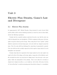 Unit 3 Electric Flux Density, Gauss`s Law and Divergence 3.1