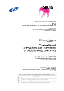 Training Manual for Physicians and Pharmacists on Medicinal drugs
