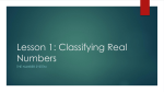 Lesson 1: Classifying Real Numbers