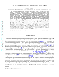 On topological charge carried by nexuses and center vortices