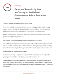 Excerpt of Remarks by Neal McCluskey on the Federal