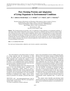 Pore-Forming Proteins and Adaptation of Living Organisms to