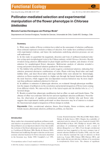 Pollinatormediated selection and experimental manipulation of the