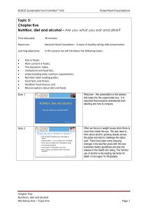 Chapter five Nutrition, diet and alcohol