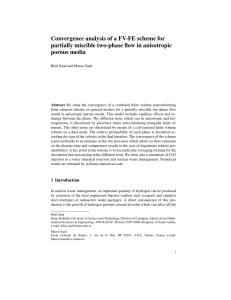 Convergence analysis of a FV-FE scheme for partially miscible two