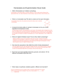 Homeostasis and Experimentation Study Guide Key