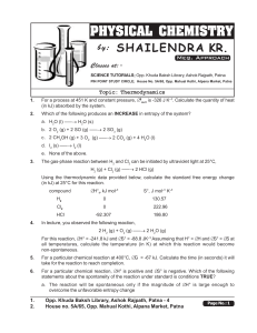 Thermodynamics - Shailendra Kumar Chemistry