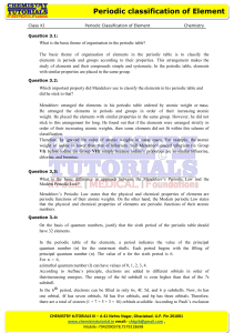 Periodic Classification of Element (NCERT )