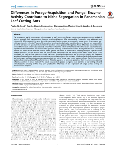 Differences in Forage-Acquisition and Fungal Enzyme Activity