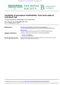 individual trait Variability of perceptual multistability: from