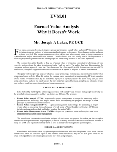 to "Earned Value Analysis