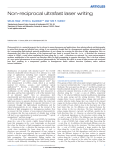 Non-reciprocal ultrafast laser writing