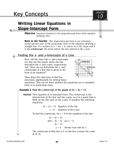 Writing Linear Equations in Slope-Intercept Form