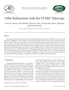 Orbit Refinement with the STARE Telescope