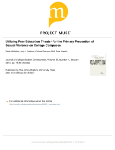 Utilizing Peer Education Theater for the Primary Prevention