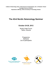 The 43rd Nordic Seismology Seminar