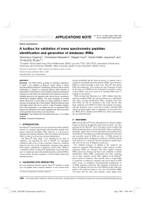 A toolbox for validation of mass spectrometry peptides identification