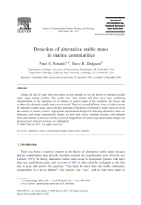 Detection of alternative stable states in marine communities