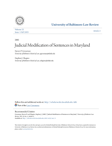 Judicial Modification of Sentences in Maryland