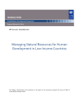 Managing Natural Resources for Human Development in