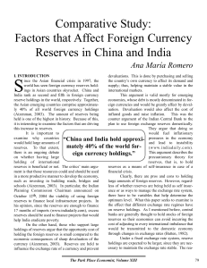Comparative Study: Factors that Affect Foreign Currency Reserves