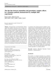 The fine line between mutualism and parasitism: complex effects in