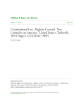 Constitutional Law - Right to Counsel