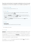 Exponents are shorthand for repeated multiplication and