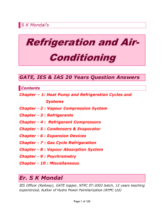Refrigeration and Air- Conditioning