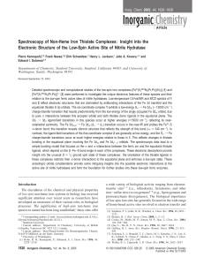 Spectroscopy of Non-Heme Iron Thiolate Complexes: Insight into the