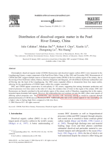 Distribution of dissolved organic matter in the Pearl River Estuary