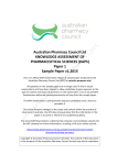 Practice Paper 1 - Australian Pharmacy Council